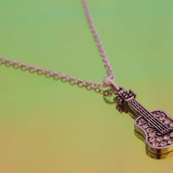Guitar Necklace With Crystals