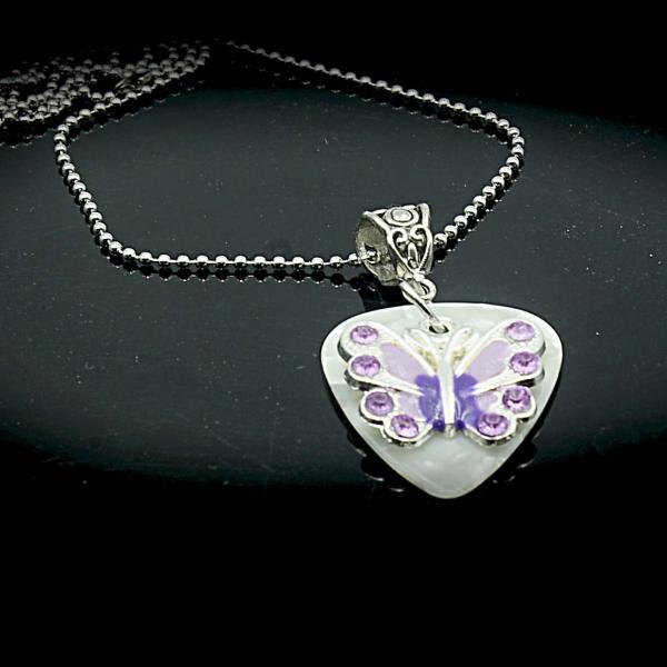 Guitar Pick Necklace /Choker with Butterfly - customisable