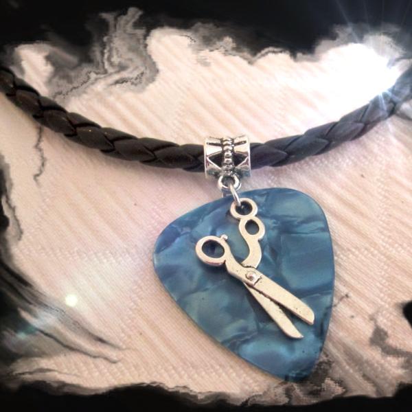 Guitar Pick necklace with Scissors
