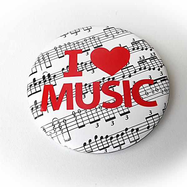 "I Love Music" Button Badge