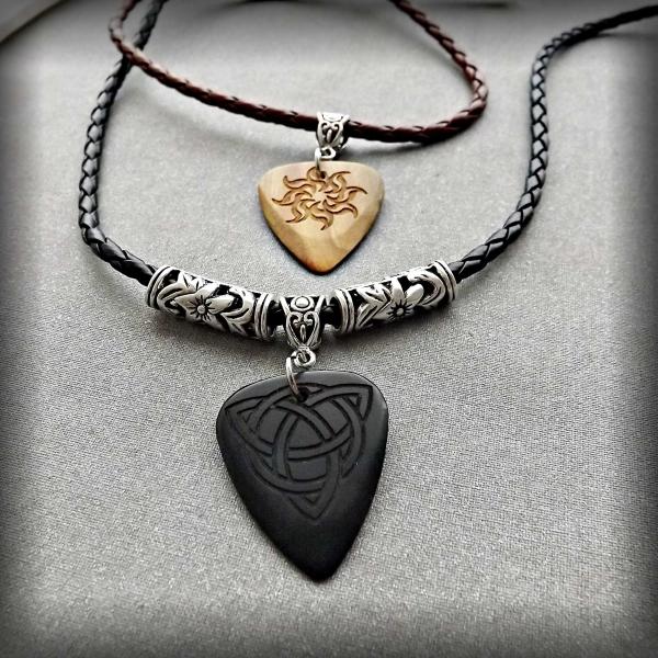 Timber Guitar Pick Chokers - 2 Designs - Customisable