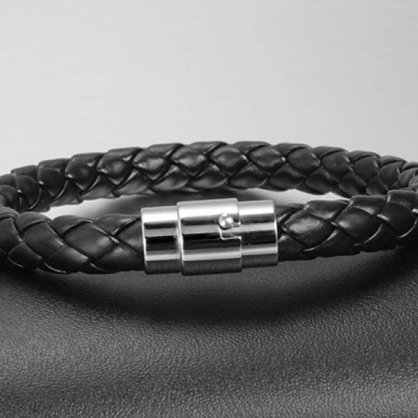 Leather and Titanium Steel Retro Bracelet