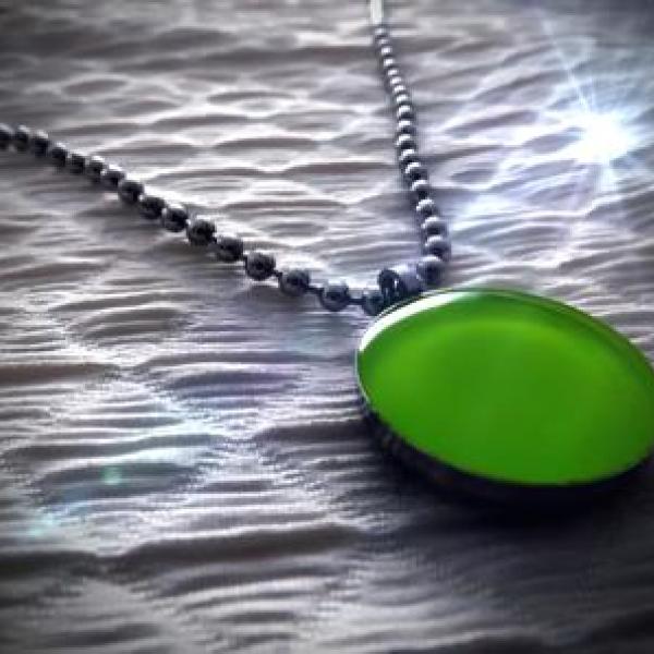 Plain Lemon Green Circle Pendant