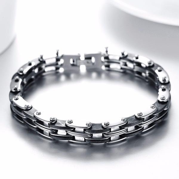 Mens Stainless Steel Link Chain Bracelet