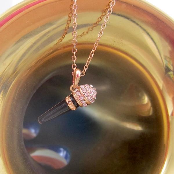 Microphone Necklace Gold Style