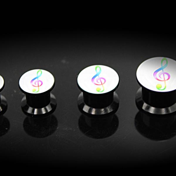 Music Note Ear Plug  Expander Tunnel Colourful