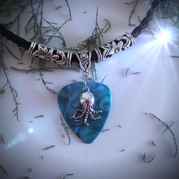 Octopus Charm Necklace -Guitar Pick Style