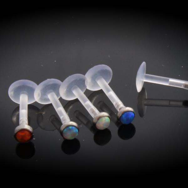Opal Bioplast Flexible Labret Ear/Tragus/Monroe Stud
