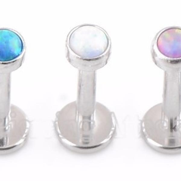 Opal Labret Studs - Body Jewellery 16G - Choice of Opal Colour