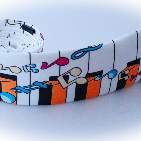 Piano Note Tie Funky Orange Design