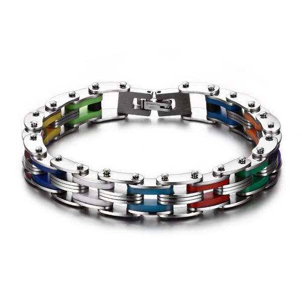 Stainless Steel Rainbow Link Bracelet