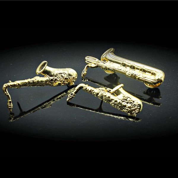 Saxophone Pin Badges - 3D Detailed Design - Alto, Tenor & Baritone