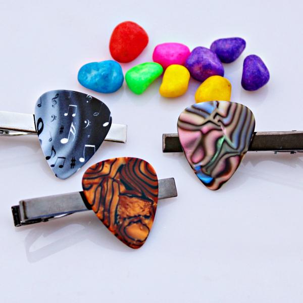 Guitar Pick Tie Bar / Tie Clip - Choice of Design