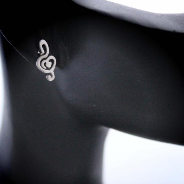 Treble Clef Earrings in Stainless Steel