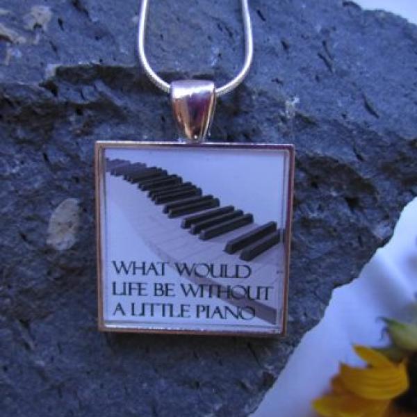 What Would Life Be Without A Little Piano - Funky Resin Pendant