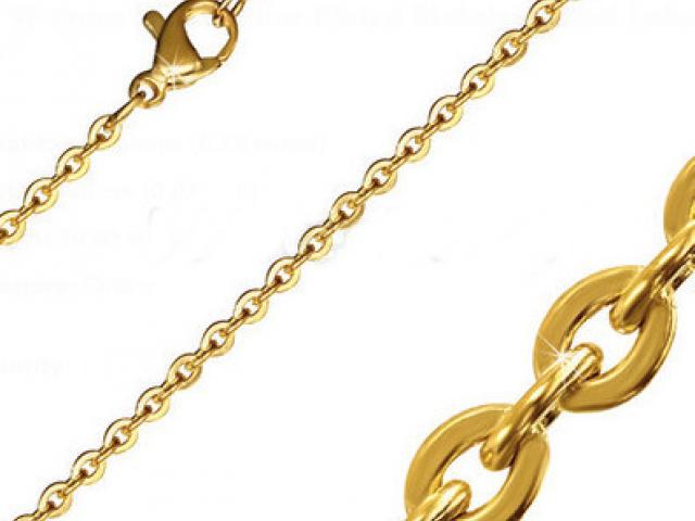 50cm Gold Colour Stainless Steel Oval Link Chain