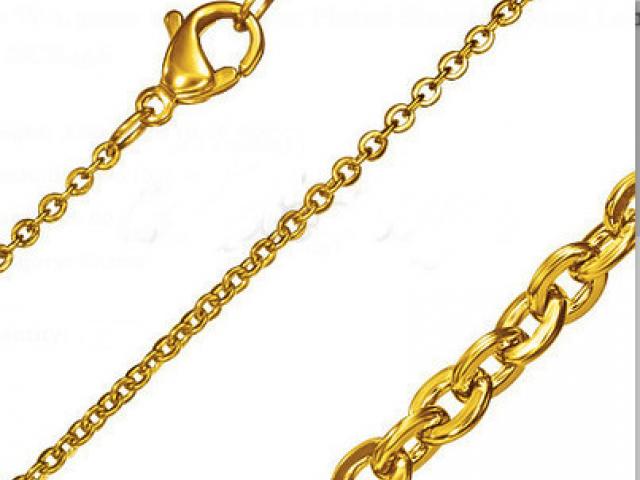 80cm Gold Colour Flat Oval Link Chain