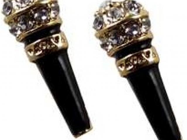 Microphone Earrings Gold and Black