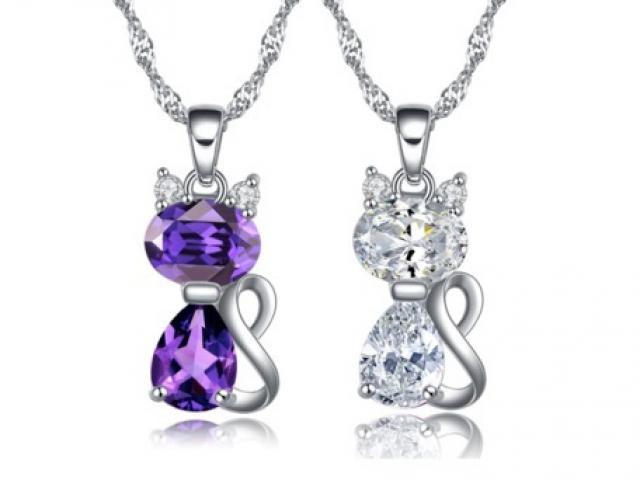 Cool For Cats - Kitten Pendant in Austrian Crystal