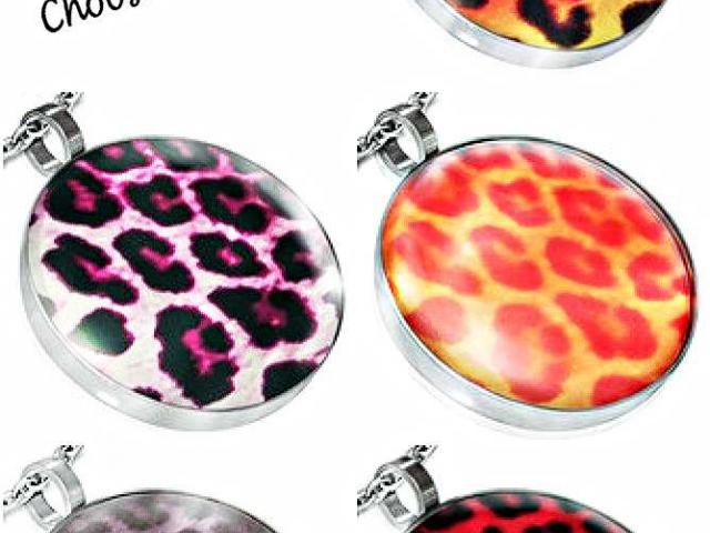 Leopard Print Stainless Steel Circle Pendants - Bring Out Your Wild Side!