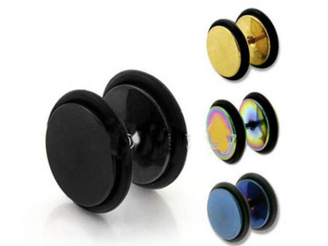 Fake Ear Plug with O-Rings - Titanium