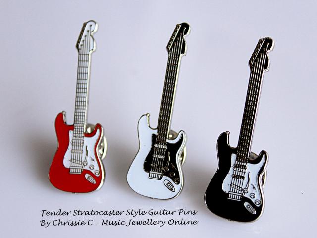 Fender Stratocaster Style Guitar Pin - 4 Colours