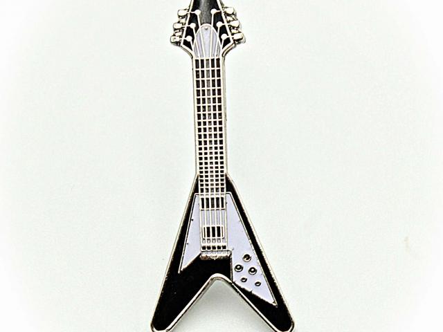 Gibson Flying V  Style Guitar  Pin Badge