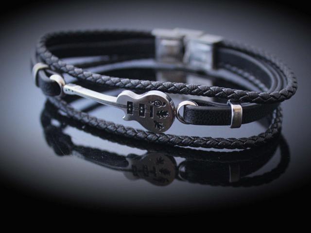 Guitar Bracelet - Stainless Steel and Leather