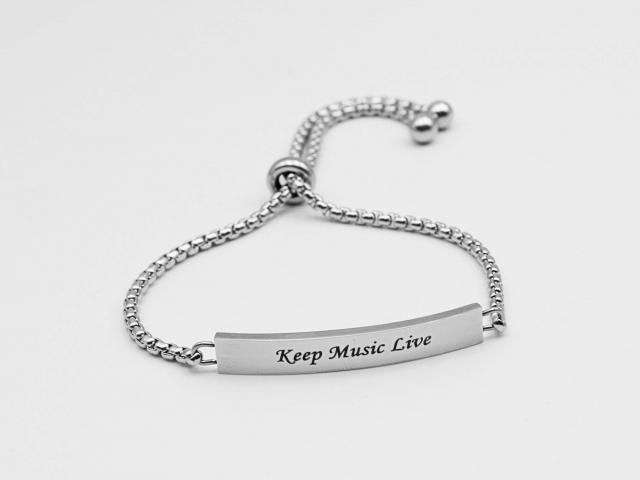 KEEP MUSIC LIVE Adjustable Stainless Steel Bracelet