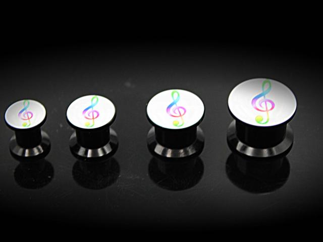 Music Note Ear Plug  Expander Tunnel Colourful