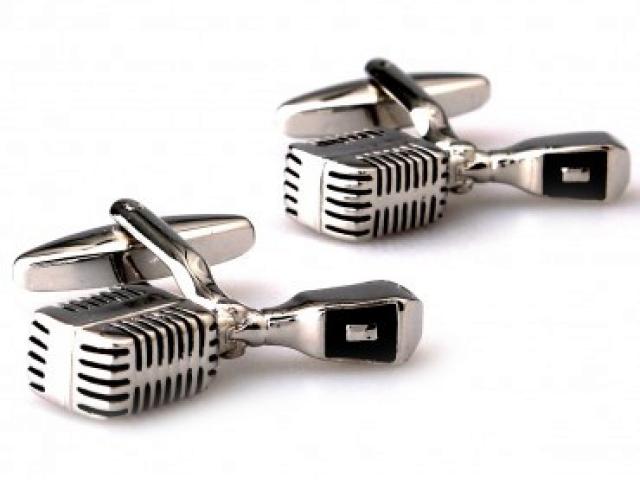 Reslo Microphone Cufflinks in Stainless Steel