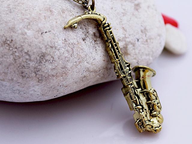 Saxophone Necklace Vintage Style