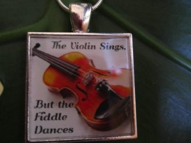 The Violin Sings But The Fiddle Dances - Funky Resin Pendant