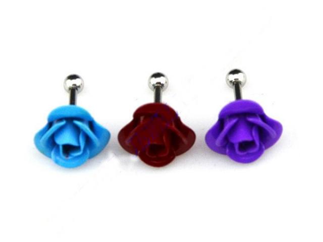 Rose Flower Ear Tragus Cartilage Earring Stud - Beautiful Painted Body Jewellery