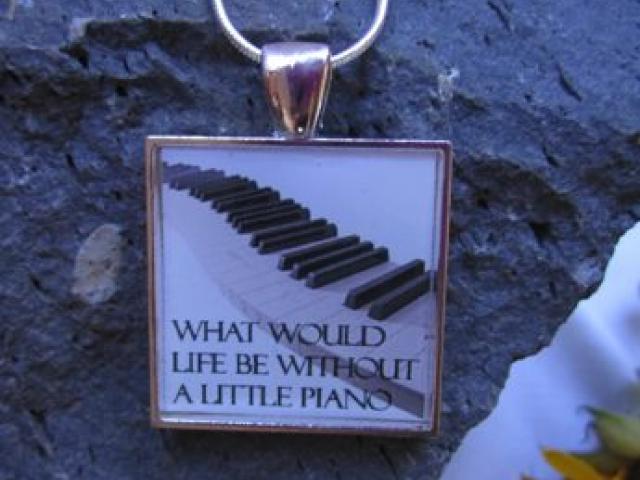 What Would Life Be Without A Little Piano - Funky Resin Pendant