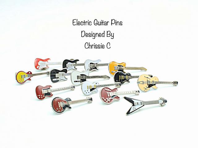 Electric Guitar Pin Badges - Choice Of Style